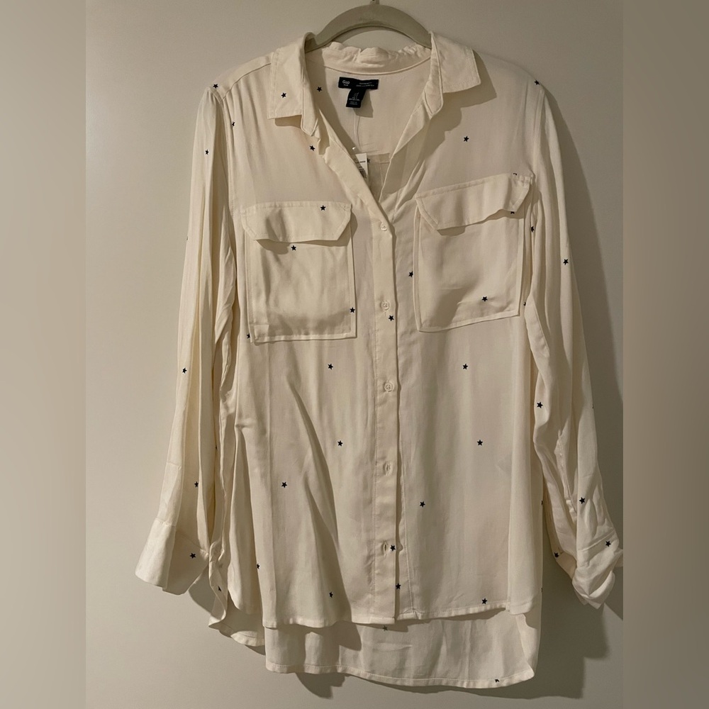 NWT Button-Up Shirt with Star Accents